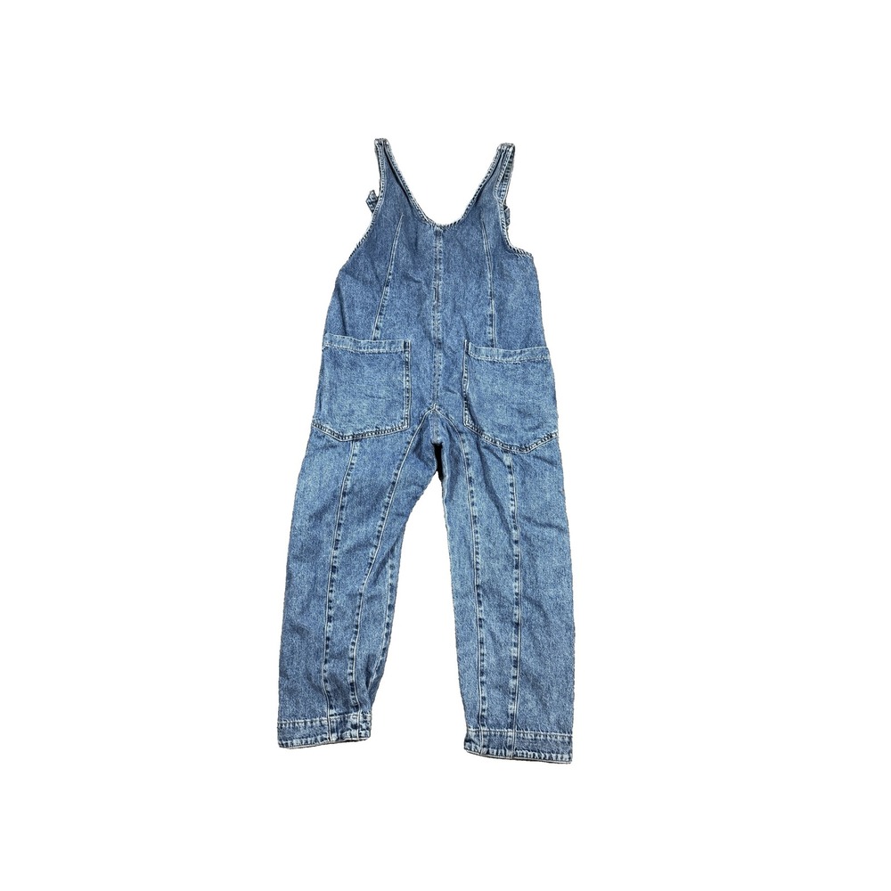 We The Free Free People Denim Overalls Blue Medium Wash XS Relaxed Fit